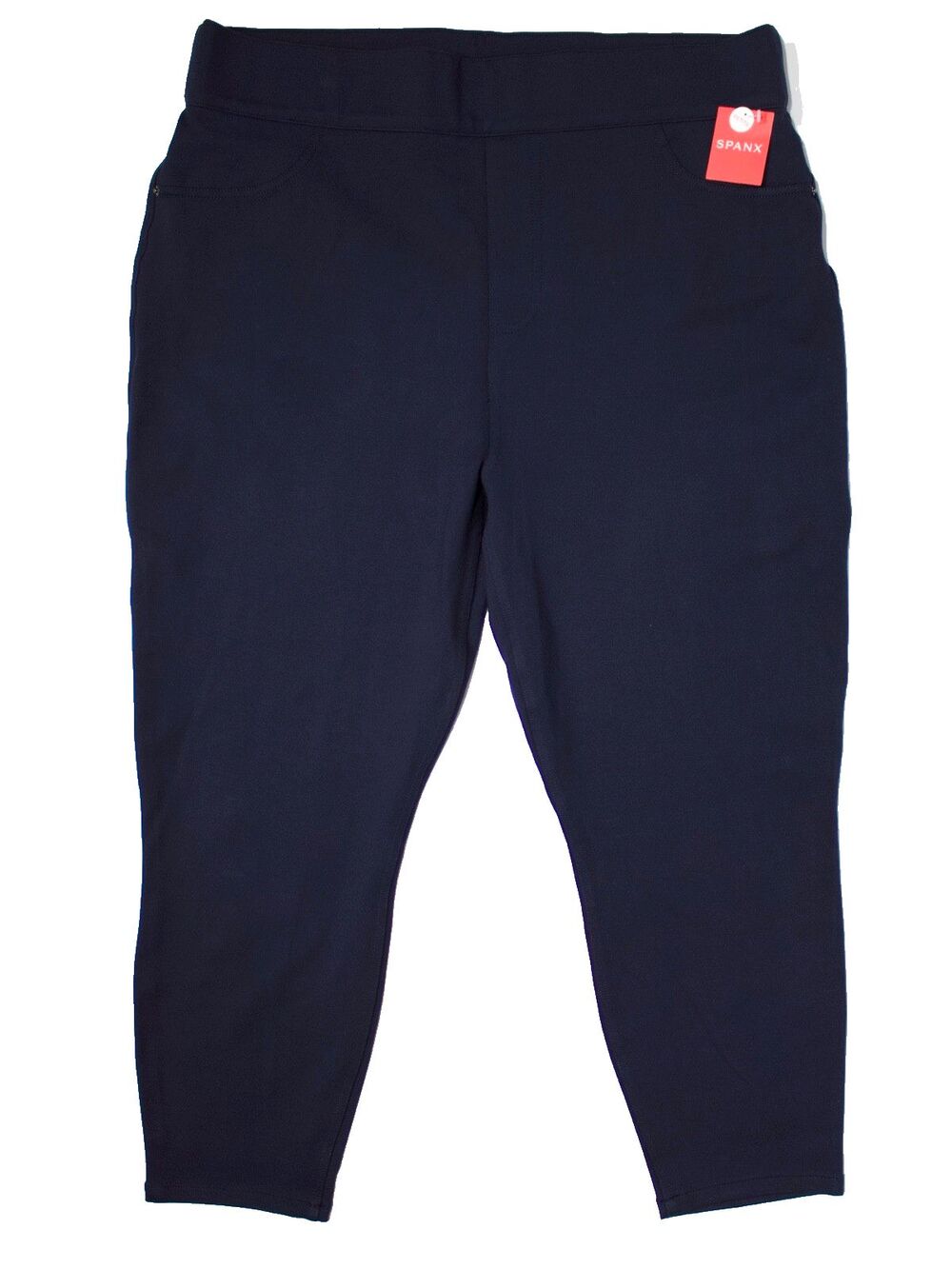 NWT Spanx Navy Blue Stretch Ankle Pants Back Pockets Women Size 3X Petite (A4)